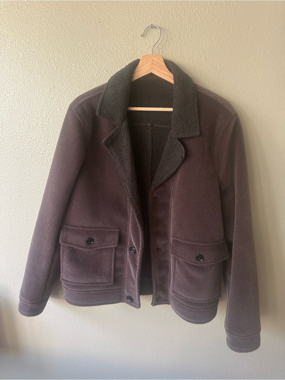 Men's Dark Brown Fleece-Lined Jacket